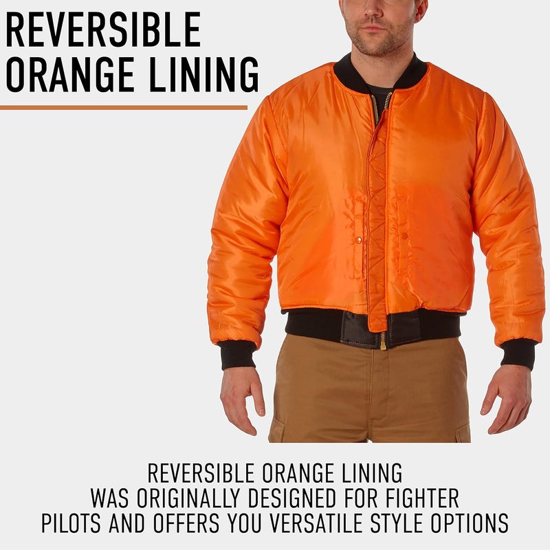 Rothco MA-1 Flight Jacket - Navy Blue Classic Bomber with Reversible Lining - Image 5