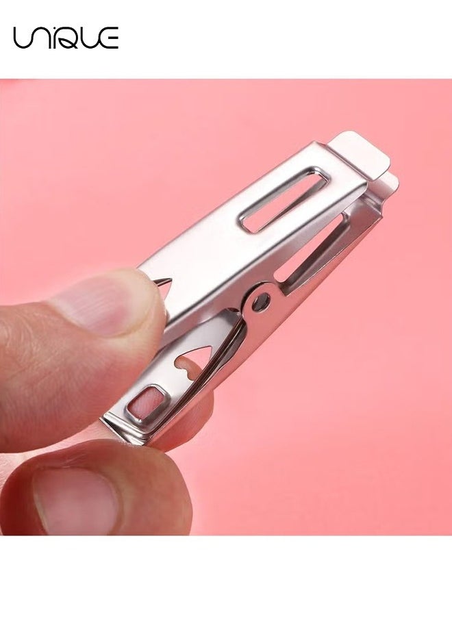 Unique - 30Pcs Stainless Steel Multipurpose Clothespins - Metal Clothespins - Practical Clips Outdoor Clothesline Hanging Clips - For Beach Towels, Socks, Multifunctional Clothespins - Heart Shaped - Image 1
