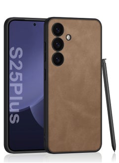GKK Luxury Matte Leather Case for Samsung Galaxy S25 Plus (2025) , Ultra-Thin, Anti-Drop, All-Round Protection Phone Cover Support Wireless Charging with Pen Slot Design - Pen Not Included  - Image 1
