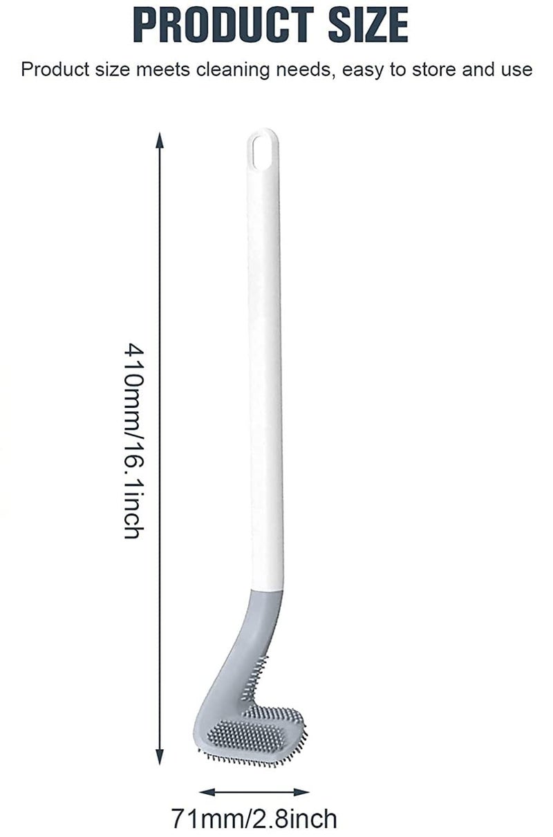 DOKDO Golf Toilet Brush, Toilet Cleaning Brush, Flexible Bendable Silicone Long Handled Toilet Brush, 360° Deep Toilet Bowl Cleaning Brush,Toilet Brush for Bathroom with a Hook (Multicolor) - Image 2