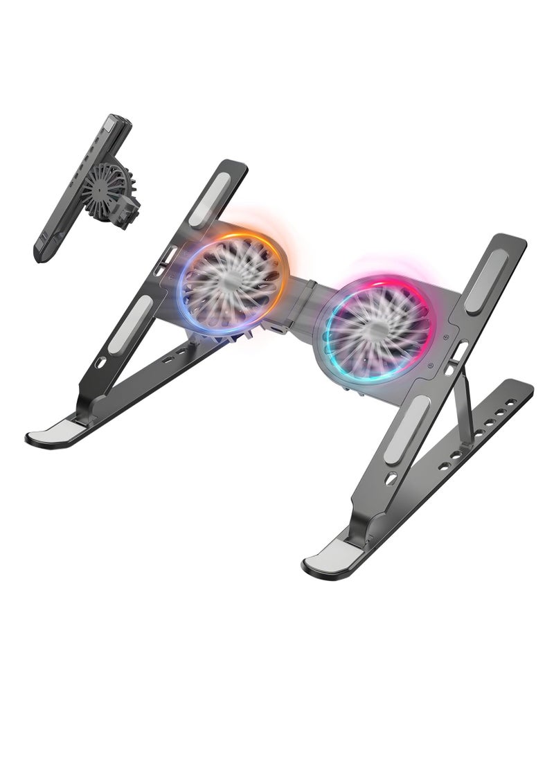 Generic "Laptop Cooling Stand, Large Airflow Cooling Fan, Two Airflow Levels, Powered by USB Port, LED Lights, Two Large Cooling Fans, Laptop Stand, Computer Stand, Cooling Stand, Adjustable Height, Elevated"  - Image 1