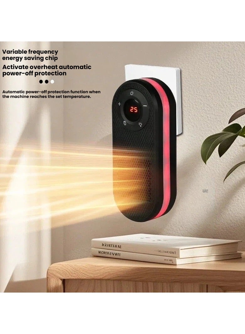 عام **مدفأة صغيرة قابلة التوصيل بسلك طاقة بريطاني - مؤقت 12 ساعة، سرعتان للرياح قابلة للتعديل، ضوء LED بـ 7 ألوان، للاستخدام في المنزل والمكتب والمساحات الصغيرة** - Image 2