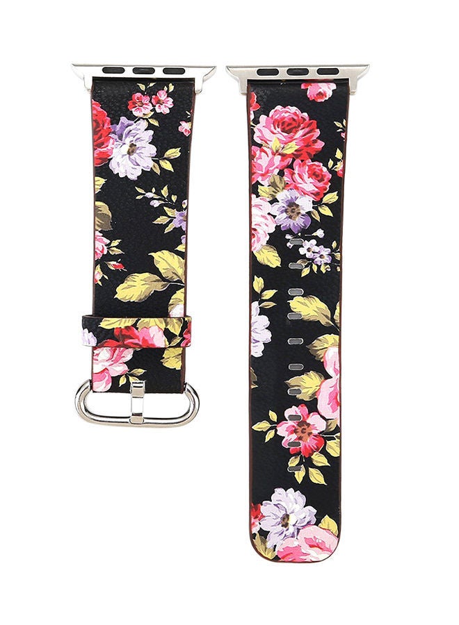 NIBEMINENT Replacement Smartwatch Band For Apple Watch Series 1/2/3 38mm Black/Pink - Image 1