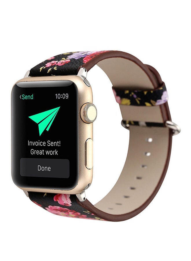 NIBEMINENT Replacement Smartwatch Band For Apple Watch Series 1/2/3 38mm Black/Pink - Image 2