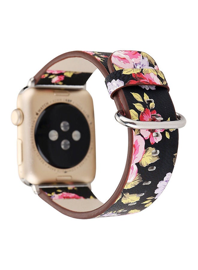 NIBEMINENT Replacement Smartwatch Band For Apple Watch Series 1/2/3 38mm Black/Pink - Image 3