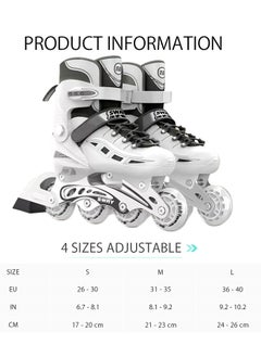 sway Kids Inline Skating Sports 8 Wheels Luminous Wheels Set Girls and Boys Skates, Colorful Luminous Roller Skates with Protection Fall Set and Training Set  - Image 2
