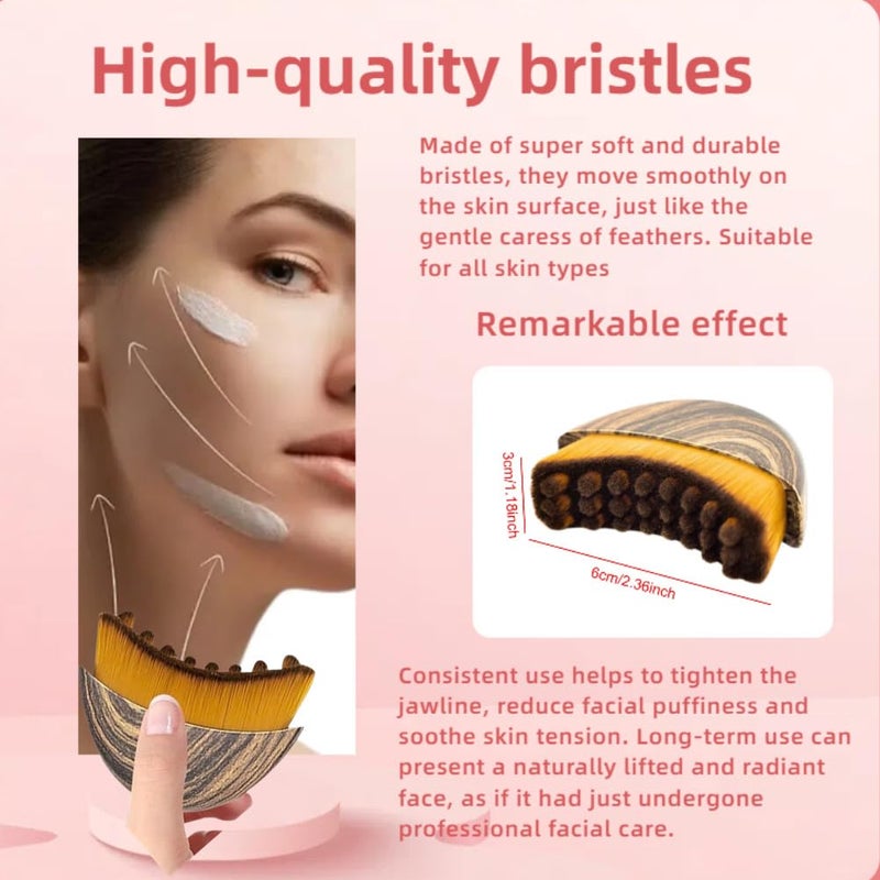 ROKATY 1/2 PCS Lymphatic Contour Face Brush for Sculpting â€“ Anti-Puffiness, Detox & Lift, Improves Skin Glow & Absorption (2 Pcs Contour Face Brush) - Image 3