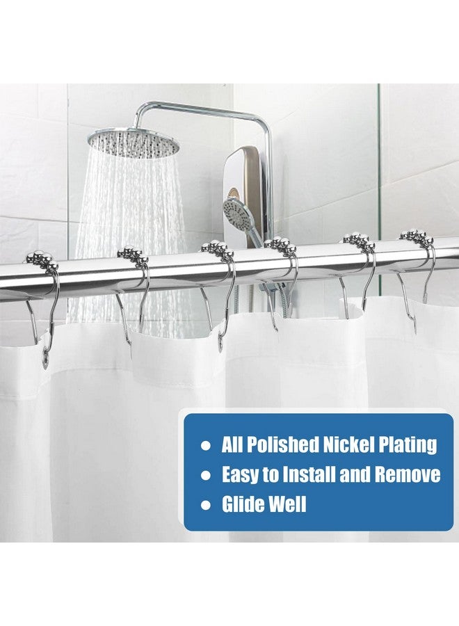 LifHap Shower Curtain Hooks Rings for Bathroom - 12 Pcs Stainless Steel (Silver Pear-Shape) - Image 5