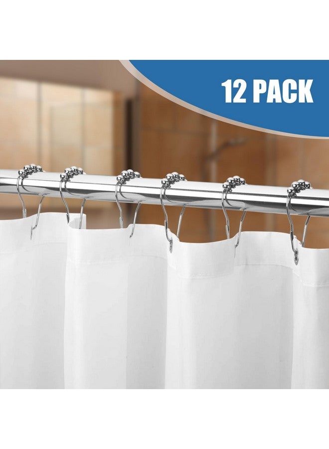 LifHap Shower Curtain Hooks Rings for Bathroom - 12 Pcs Stainless Steel (Silver Pear-Shape) - Image 2