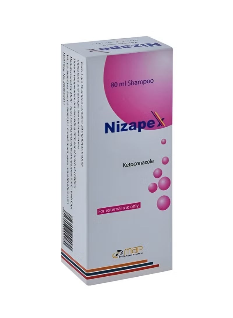 Nizapex Anti-Dandruff Shampoo for All Hair Types 80ml - Image 5