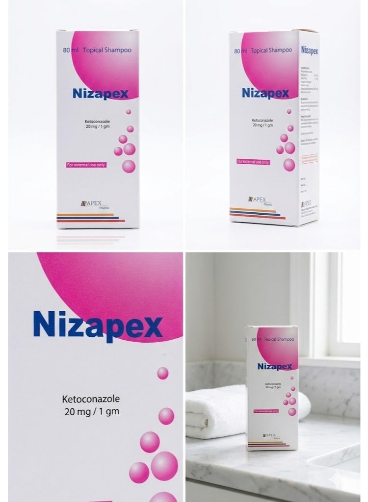 Nizapex Anti-Dandruff Shampoo for All Hair Types 80ml - Image 4