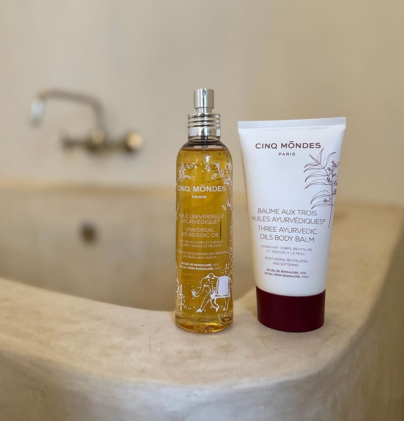 Cinq Mondes Three Ayurvedic Oils Body Balm 50 FlOz Creamy LightWeight Vanilla Lotion For Supple And Silky Skin Sesame Oil Neem Oil And Boswellia Oil - Image 3