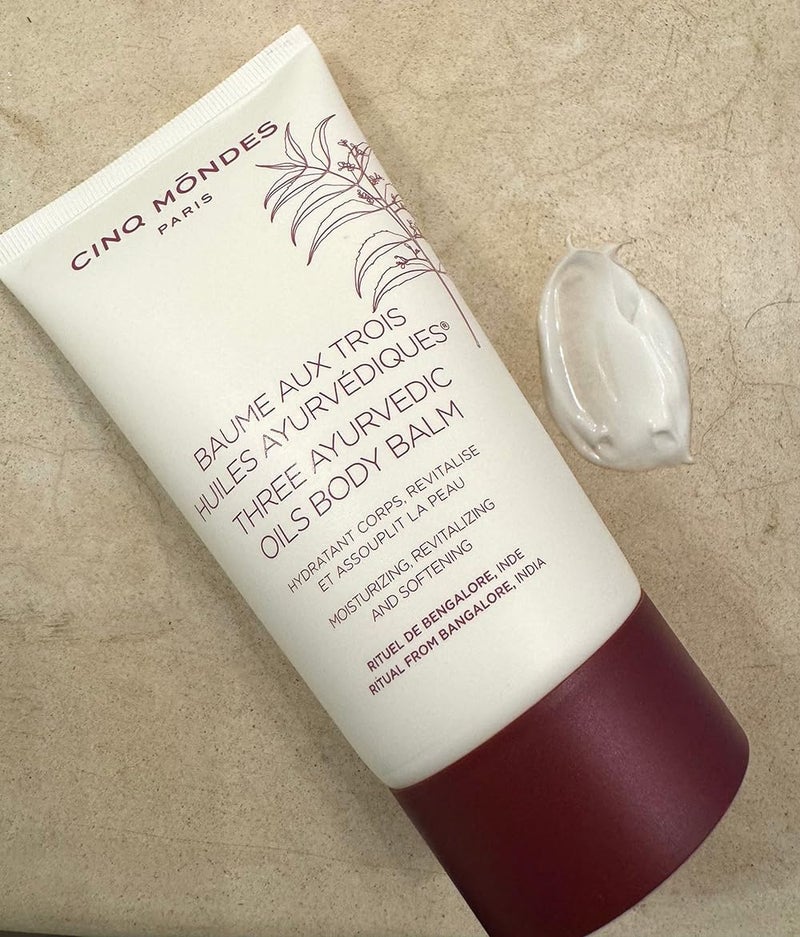 Cinq Mondes Three Ayurvedic Oils Body Balm 50 FlOz Creamy LightWeight Vanilla Lotion For Supple And Silky Skin Sesame Oil Neem Oil And Boswellia Oil - Image 2