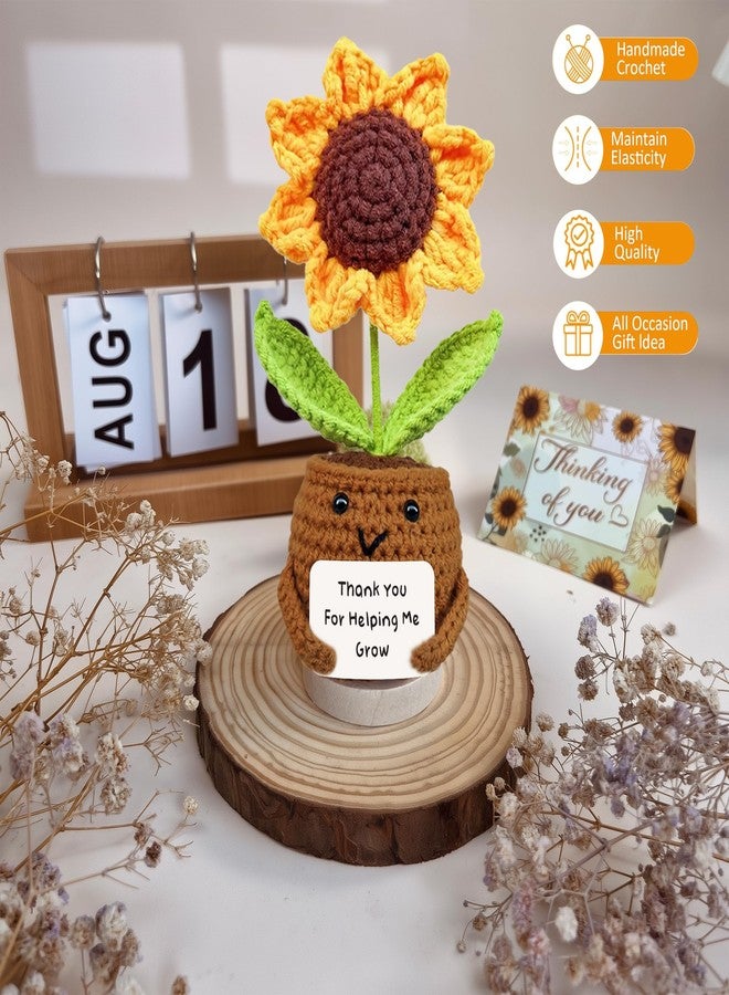 Gossby Sunflower Teacher Appreciation Gift Set Backet - Thank You for Helping ME Grow - Thank You, Birthday, Teacher's Day Gift for Teacher - Spa Self Care Get Well Relaxation Package (6 Pcs) - Image 2