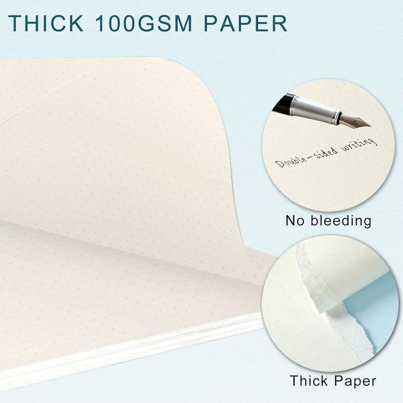 Toplive [3 Pack] A5 Refill Paper - 100GSM Thick 6 Hole Filler Inserts, 135 Sheets (270 Pages) for 6 Ring Binder Journal Notebook, Dotted - Image 4
