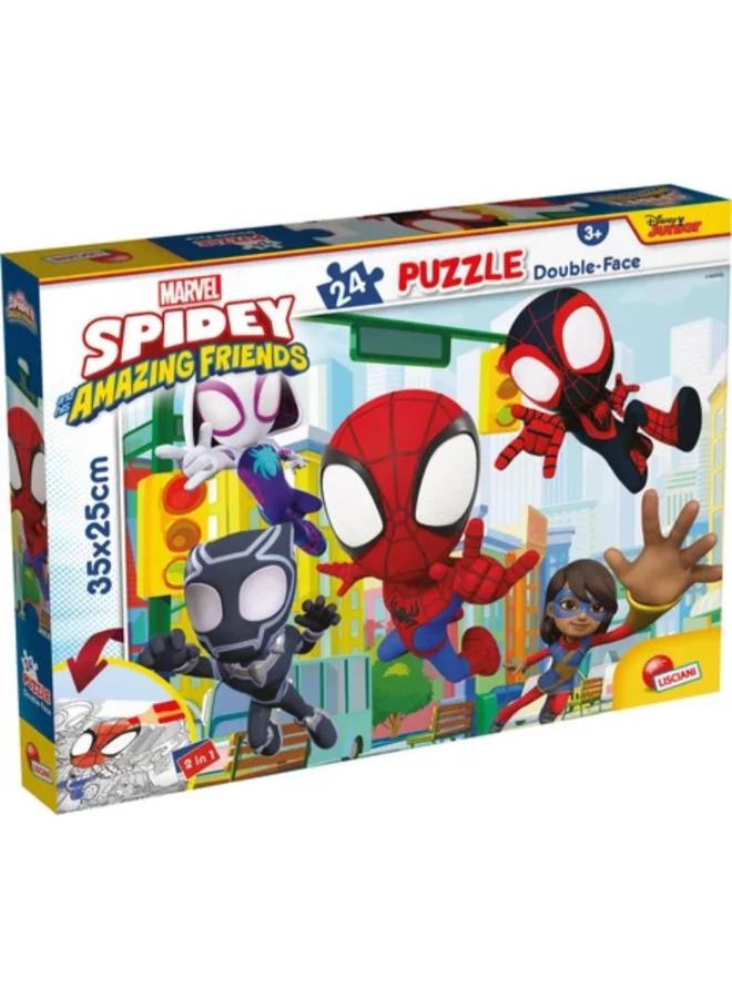 Lisciani Marvel Spidey Double-Face Puzzle - 24 Pieces - Image 1