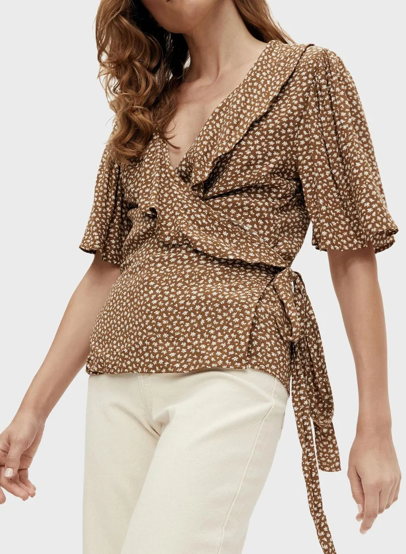 Object Printed Wrap Top