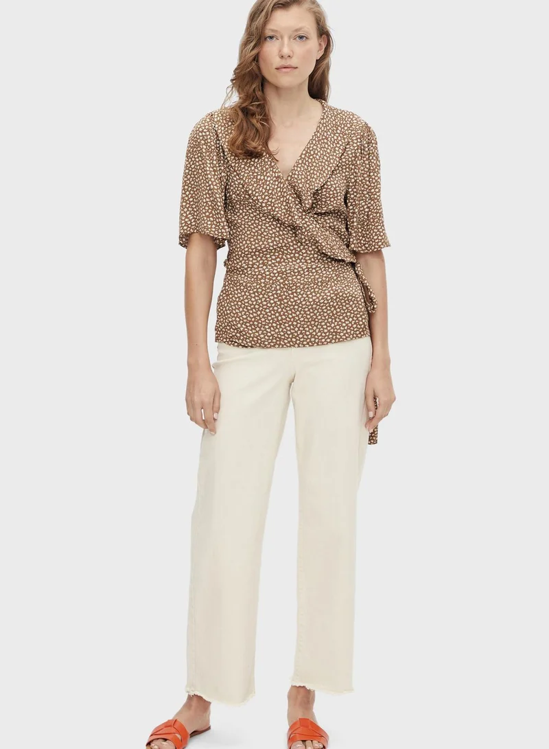 Object Printed Wrap Top