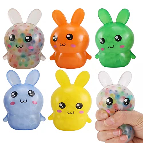 FauKait Easter Basket StuffersEaster Basket Essentials5pcs Squishy Easter Bunny Stress Balls for AdultsEaster Stress Relief Fidget BallsEaster Party Favors Easter Basket Ideas Gifts 5pcsC - Image 1