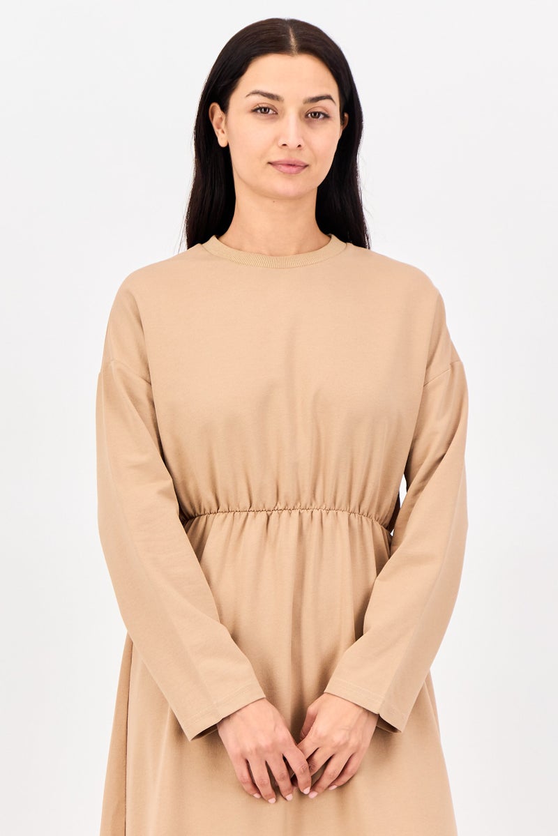 trendyol Women Plain Maxi Dress, Beige - Image 2