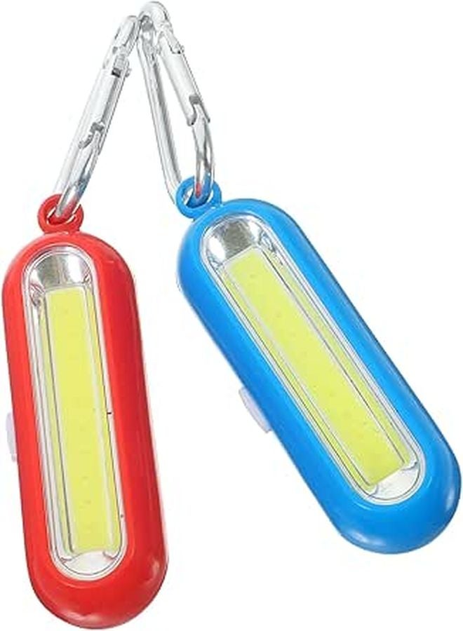 مشعل مفاتيح أحمر أزرق مصباح LED صغير محمول ضوء ساطع للاستخدام في التخييم الخارجي المشي لمسافات طويلة والطوارئ - Image 1