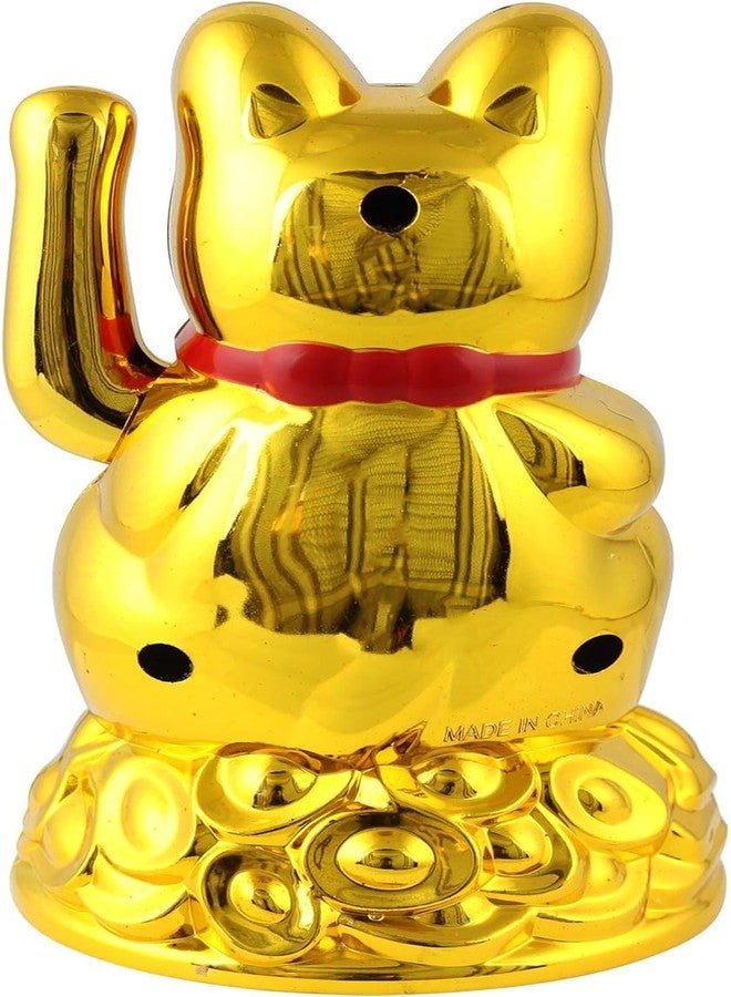 Ahina Maneki Neko Waving Cat Perfect for Home & Office DecorBattery Operated Feng Shui Lucky Cat - Waving Maneki Neko Figurine for Wealth & Prosperity (Gold)- 4.5 inches in Size - Image 5