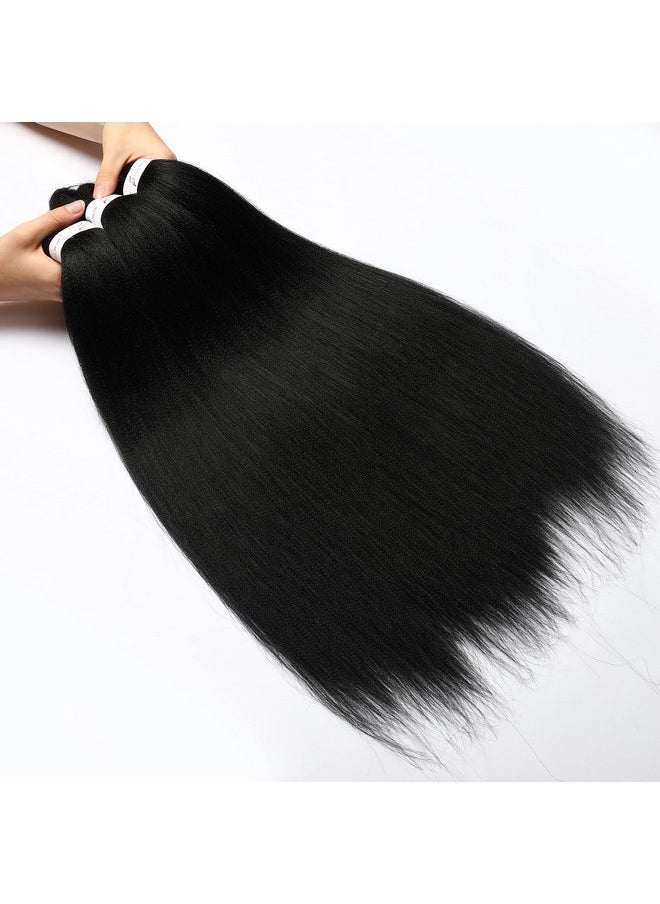 ShowCoco - Pre Stretched Braiding Hair Natural Black - 20''8 Packs Braid Crochet Hair Hot Water Setting Professional Soft Yaki Texture (20inch,#1B) - Image 1