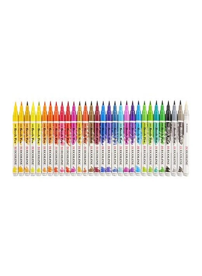 Ecoline Brush Pen Set of 30 Liquid Watercolour Pencils - Basic Tones | Mixable Brush Pens for Hand Lettering, Drawing and Crafts - Image 2