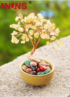UNUNS Citrine Crystal Yellow Money Tree,Energy Meditation Feng Shui Crystals Healing Stones Bonsai Trees for Office Home Room Desk Decor,Positive Luck and Wealth Birthday Gifts for Women  - Image 1