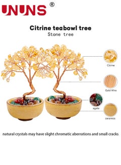 UNUNS Citrine Crystal Yellow Money Tree,Energy Meditation Feng Shui Crystals Healing Stones Bonsai Trees for Office Home Room Desk Decor,Positive Luck and Wealth Birthday Gifts for Women  - Image 2