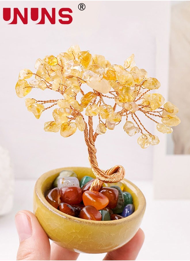 UNUNS Citrine Crystal Yellow Money Tree,Energy Meditation Feng Shui Crystals Healing Stones Bonsai Trees for Office Home Room Desk Decor,Positive Luck and Wealth Birthday Gifts for Women  - Image 5