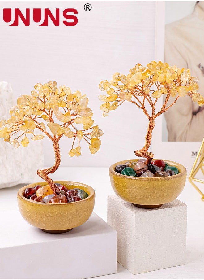 UNUNS Citrine Crystal Yellow Money Tree,Energy Meditation Feng Shui Crystals Healing Stones Bonsai Trees for Office Home Room Desk Decor,Positive Luck and Wealth Birthday Gifts for Women  - Image 4