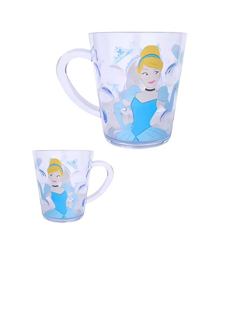 ديزني كوب زجاجي للأطفال من الأميرة سندريلا سعة 260 مل شفاف خالٍ من مادة BPA مع مقبض - Image 2
