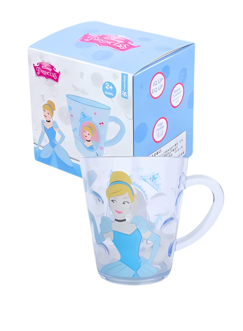 ديزني كوب زجاجي للأطفال من الأميرة سندريلا سعة 260 مل شفاف خالٍ من مادة BPA مع مقبض - Image 3
