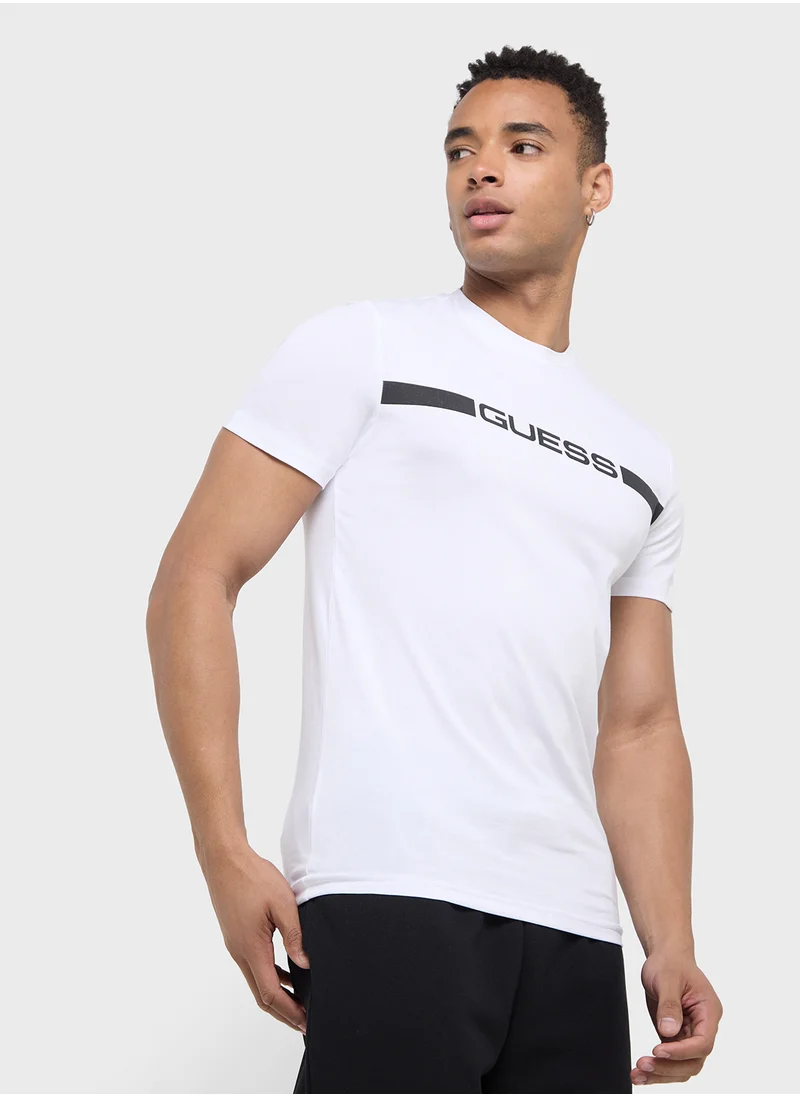 جس Logo Detailed Crew Neck Short Sleeve T-Shirt