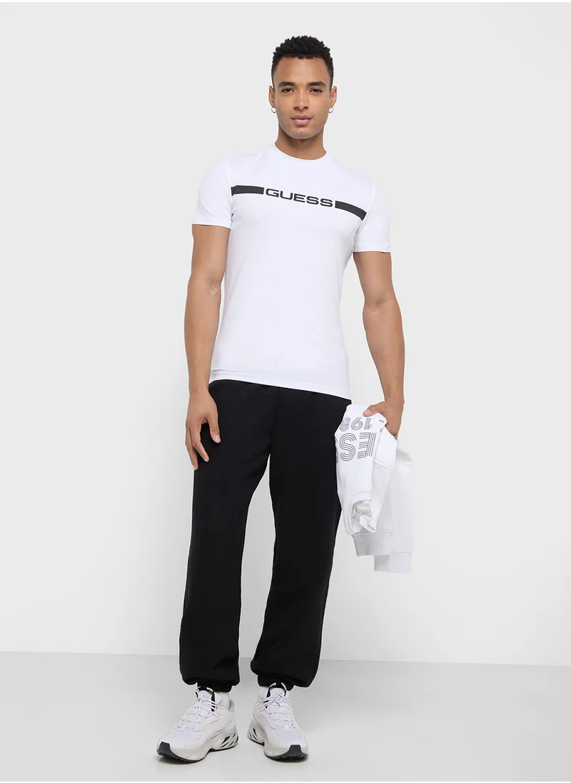 جس Logo Detailed Crew Neck Short Sleeve T-Shirt