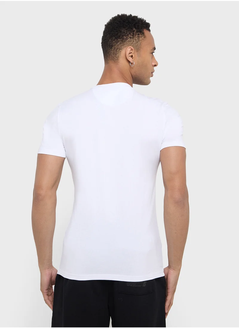 جس Logo Detailed Crew Neck Short Sleeve T-Shirt