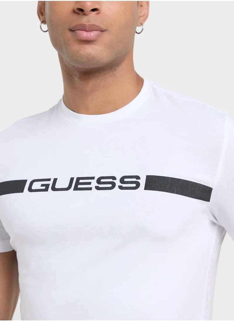 جس Logo Detailed Crew Neck Short Sleeve T-Shirt