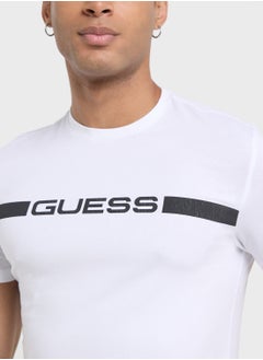 GUESS Logo Detailed Crew Neck Short Sleeve T-Shirt  - Image 3