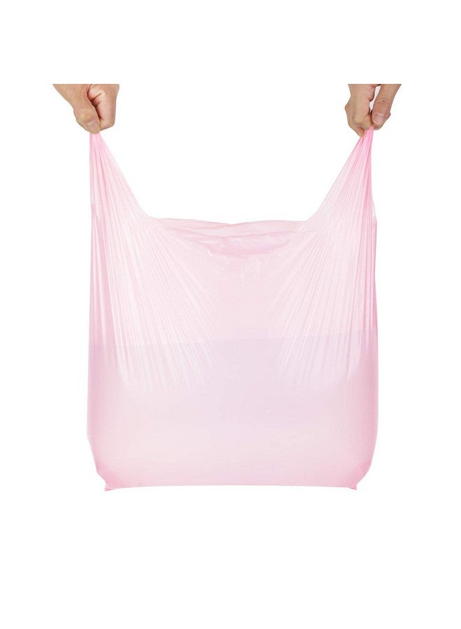 LazyMe LazyMe T Shirt Bags Plastic Grocery Bags with Handles Shopping Bags in Bulk Restaurant Bags, 12 x 20 inch (Pink 50 Pcs,Purple 50 Pcs) - Image 4