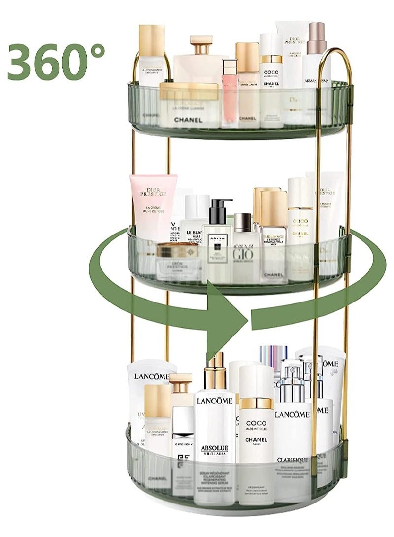 Sharpdo Rotating Makeup Organizer for Vanity 3 Tier, High-Capacity Skincare Clear Make Up Storage Perfume Organizers Cosmetic Dresser Organizer Countertop 360 Spinning - Image 2
