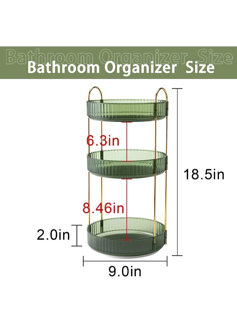 Sharpdo Rotating Makeup Organizer for Vanity 3 Tier, High-Capacity Skincare Clear Make Up Storage Perfume Organizers Cosmetic Dresser Organizer Countertop 360 Spinning - Image 3