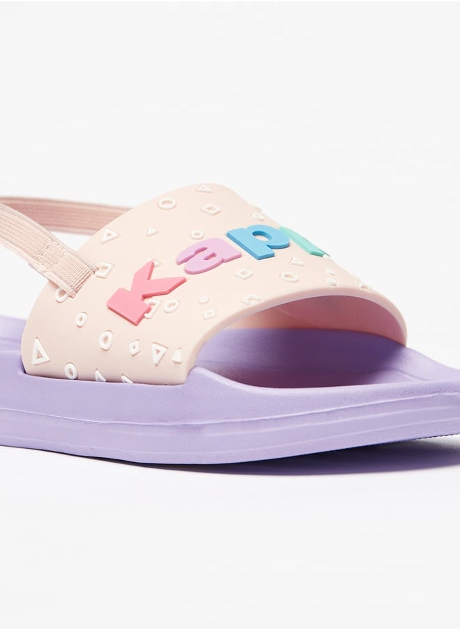 Kappa - Girls' Embossed Slip-On Slide Slippers - Image 1