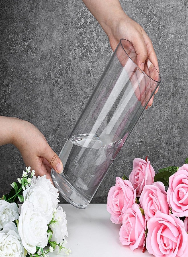 Zelphvt 3 Packs Acrylic Cylinder Vases Clear Plastic Flower Vase for Plants Bouquet, Tall Large Plastic Vases Base Vase for Wedding Centerpieces Flower Bouquet Home Decor(8"+10"+12") - Image 5