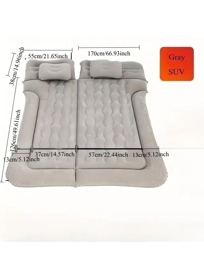Wave Pattern Gray Inflatable Double Camping Mattress for RV SUV Outdoor Travel - Image 2