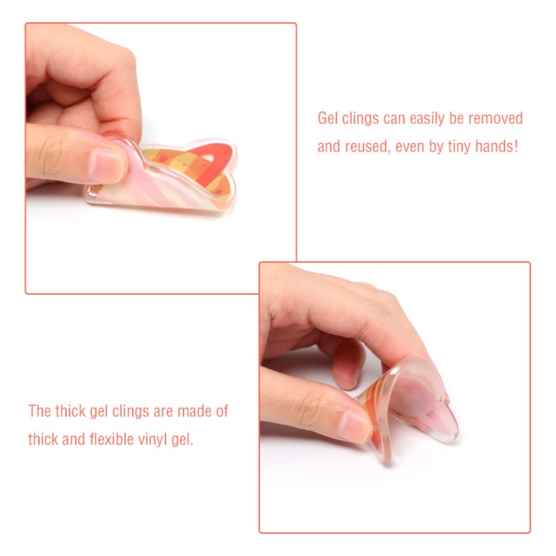 Tevxj 20 Pcs Outer Space Thick Gel Clings Galaxy Window Gel Clings Decals Stickers For Kids Toddlers And Adults Home Airplane Classroom Nursery Outer Space Party Supplies Decorations Removable And Reusable - Image 2