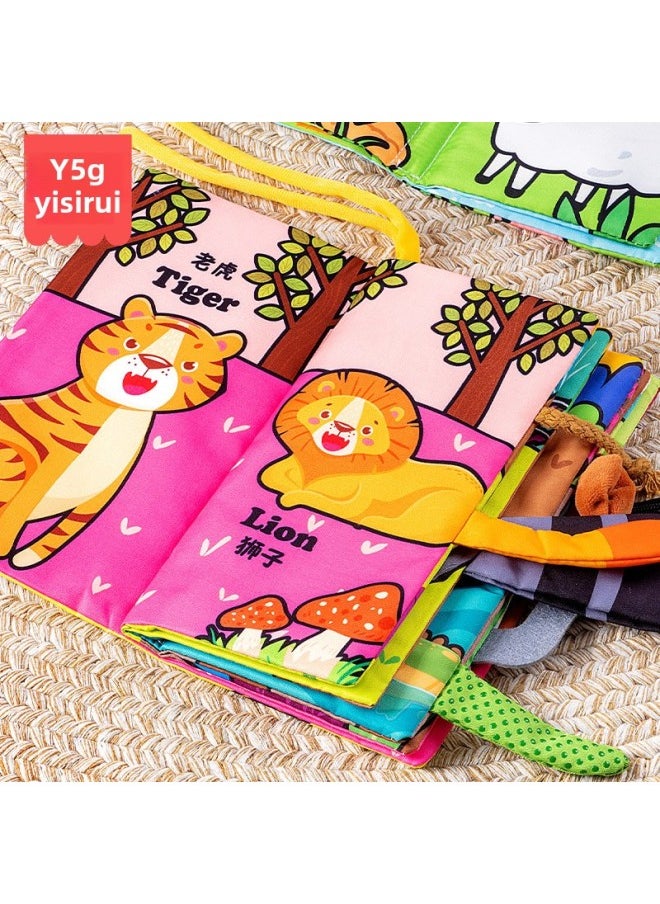 Cloth Book Early Education Baby Tear Can Bite 6 Months Baby Three-dimensional Tail Tear Hand Tear Book 3 Educational Toys-Specifications: Tail Large Cloth Book (built-in Bibi Device, Sound Paper) * 4 Pages  - Image 2