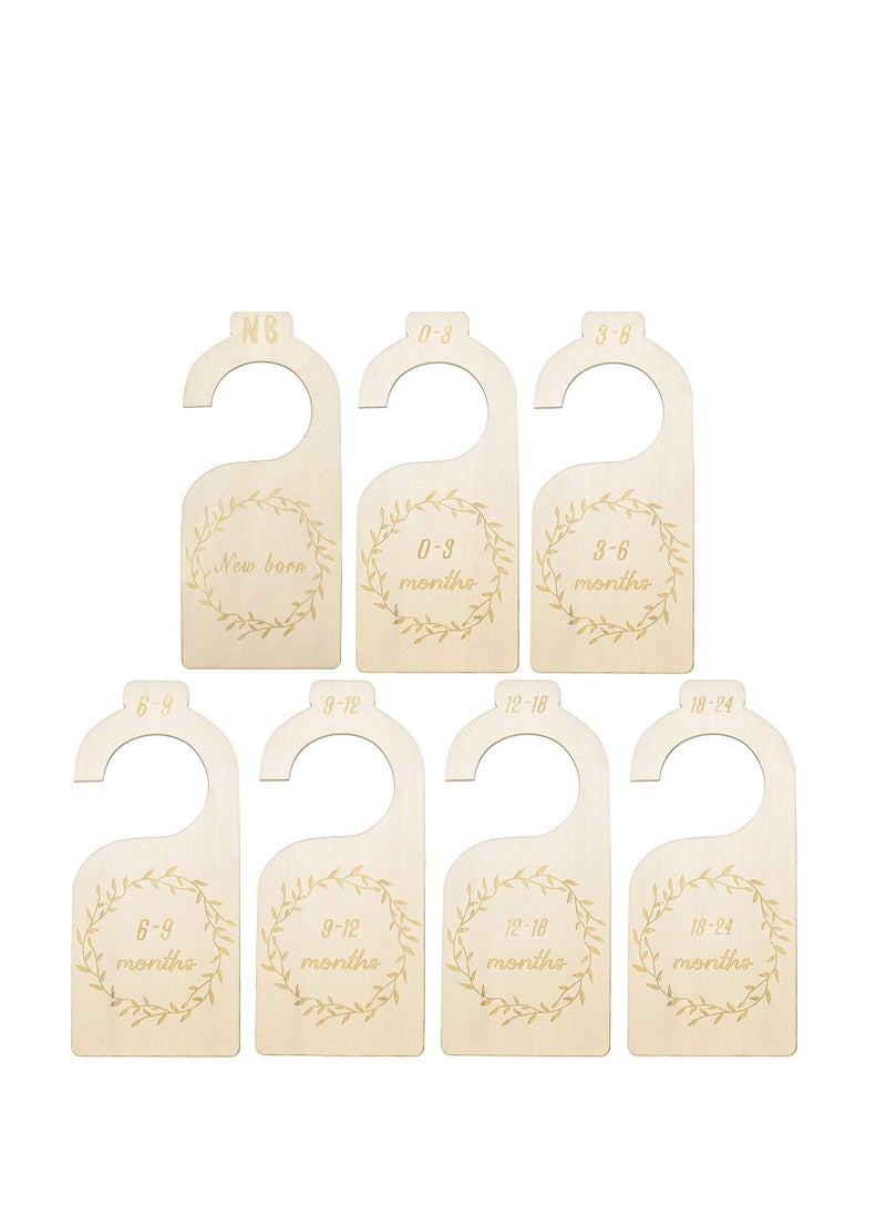 Excefore Wood Baby Closet Divider Wooden Baby Closet Organizers Hanging Closet Dividers from Newborn Infant to 24 Months Home Nursery Baby Clothes  - Image 1