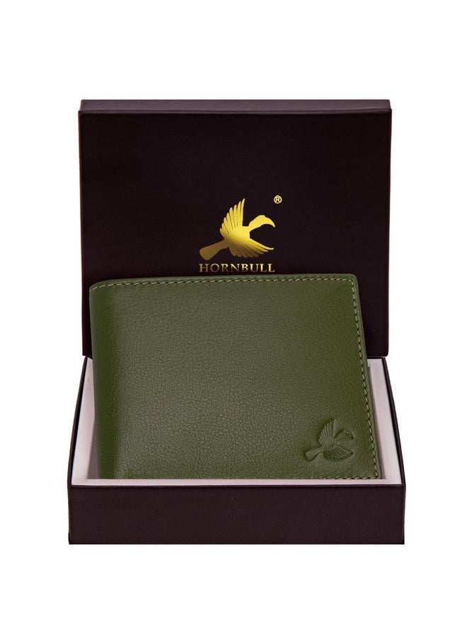 HORNBULL HORNBULL Maddison Mens Olive Green Leather Wallet for Men | Stylist Mens Wallet with RFID Blocking | Genuine Leather Wallets Gift for Mens  - Image 2