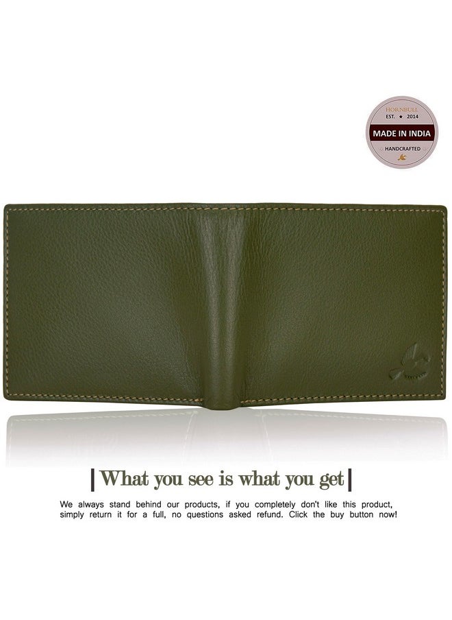 HORNBULL HORNBULL Maddison Mens Olive Green Leather Wallet for Men | Stylist Mens Wallet with RFID Blocking | Genuine Leather Wallets Gift for Mens  - Image 4